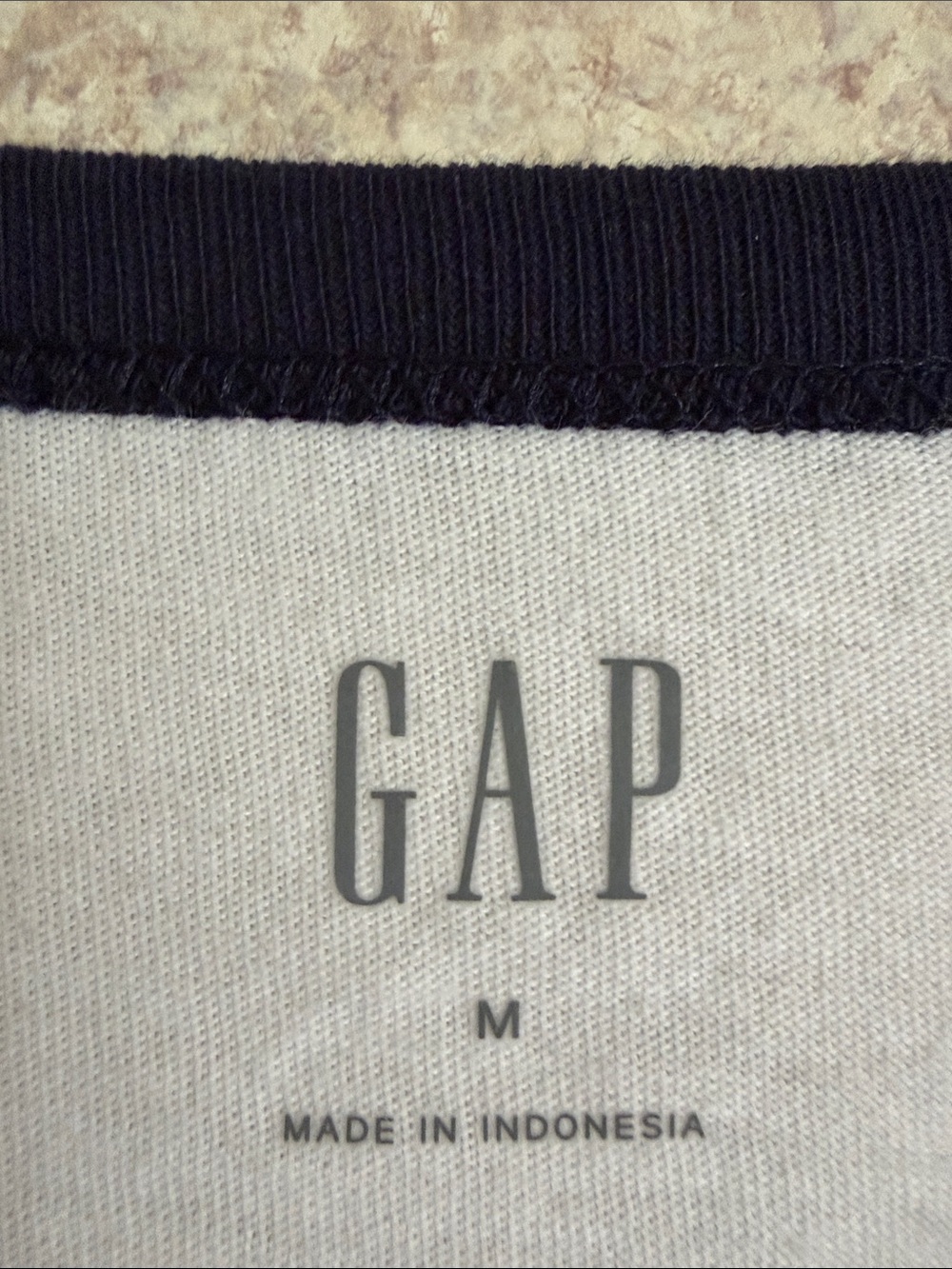 GAP White Tee with Black Ringer Collar - Picture 3 of 5